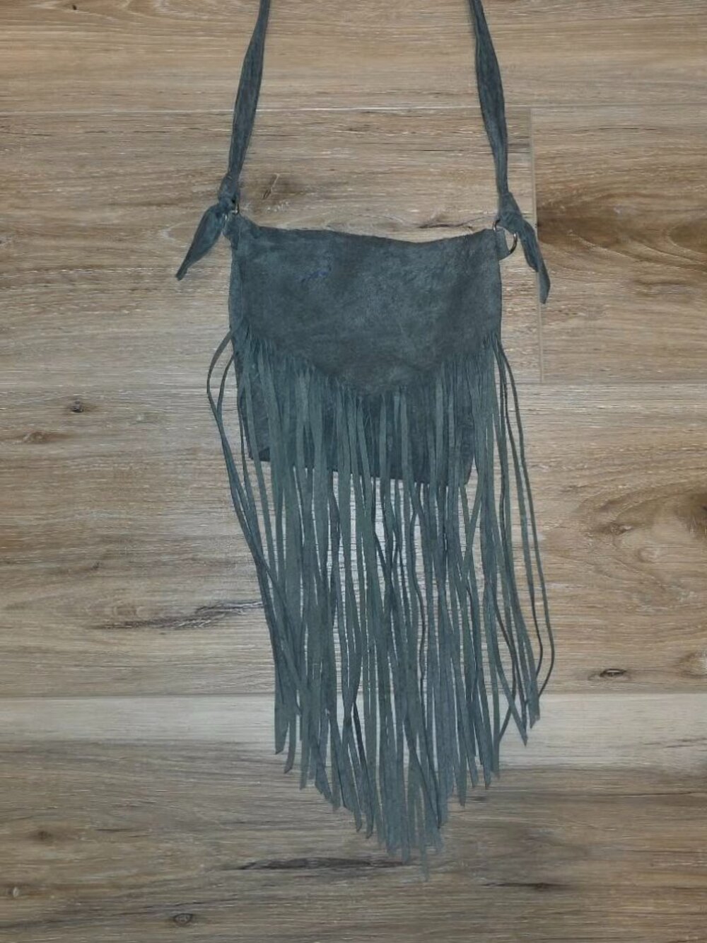 Green Suede Fringe Purse - Vintage